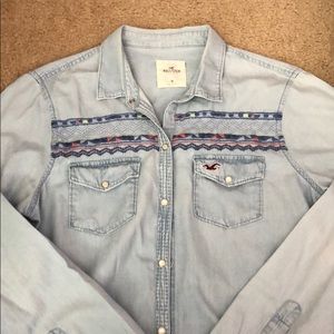 denim long sleeve shirt